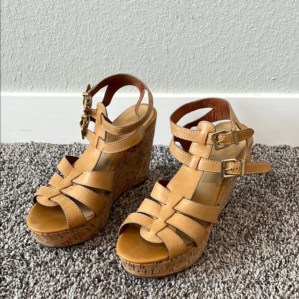 Stylish Tan Wedge Sandals